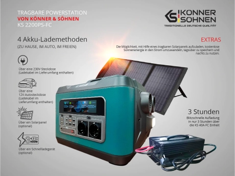 Tragbare Powerstation Könner & Söhnen KS 2200PS-FC