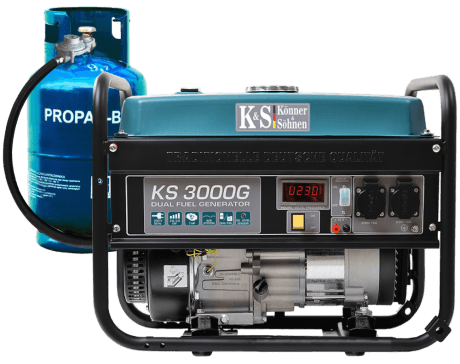 Könner und Söhnen KS 3000G Hybrid Stromerzeuger 3000 Watt, DUAL FUEL Benzin / LPG