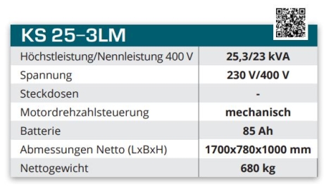 Diesel-Generator "Könner & Söhnen" KS 25-3LM