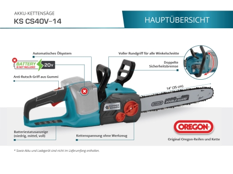 Akku-Kettensäge KS CS40V-14
