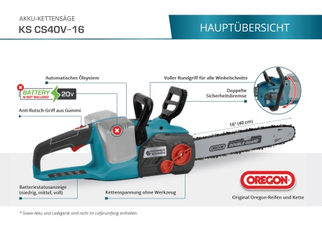 Akku-Kettensäge KS CS40V-16