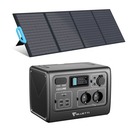 BLUETTI EB55 700W/537 Wh + PV120 Stromaggregat Solar