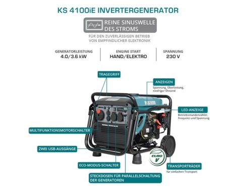 Könner und Söhnen KS 4100iEG GAS / Benzin Inverter Generator