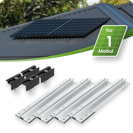 Trapez-, Flachdach oder Wandmontage Montageset für 1 Modul -30mm inkl. Versand