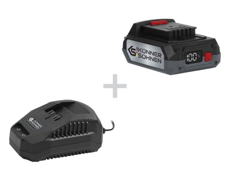 Ladegerät für Li-Ion Akku + Li-Ion Akku 20V: KS C24A + KS 20V2-1