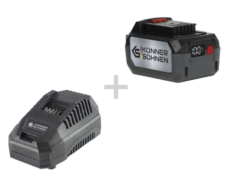 Ladegerät für Li-Ion Akku + Li-Ion Akku 20V: KS C45A + KS 20V4-1
