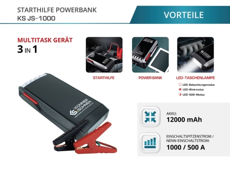 Starthilfe Powerbank KS JS-1000