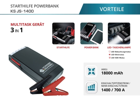 Starthilfe Powerbank KS JS-1400